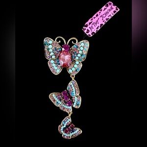 Betsey Johnson Pink and Blue Butterfly Brooch